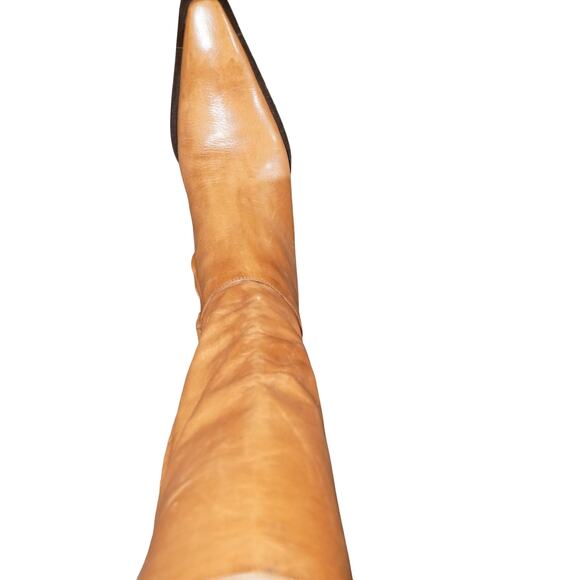 Spaziomoda Bologna Made in Italy Tan Leather Mid-Calf Boots Size 40 (US 9.5–10) - Picture 9 of 12